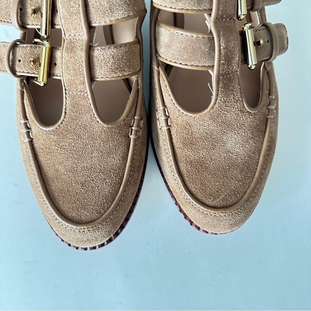 NEW Dolce Vita Haydee Double Buckle Cinnamon Suede Mary Jane Women's Mule, Sz 9 - Picture 5 of 11